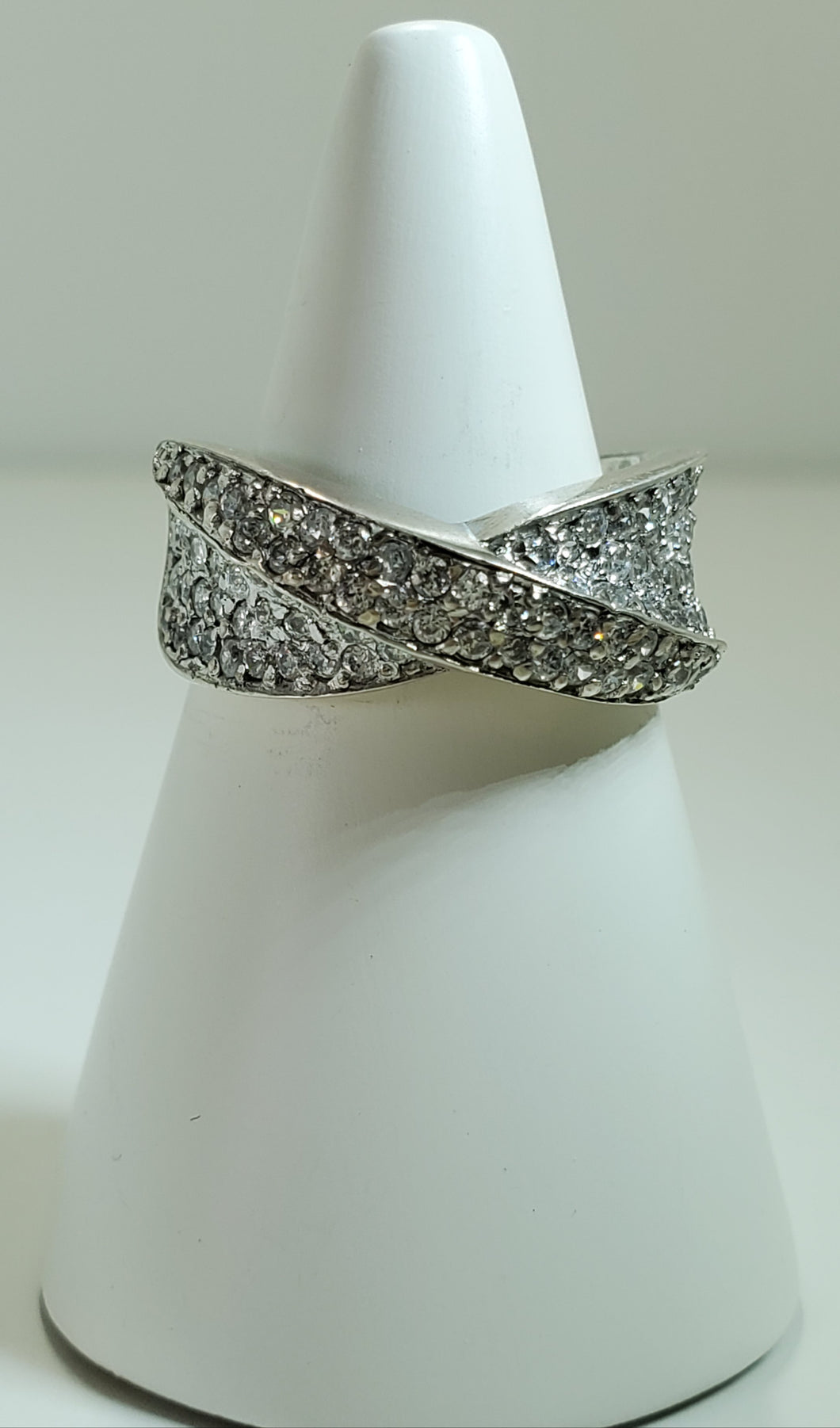 Sterling Silver Halo Ring With Cubic Zirconia
