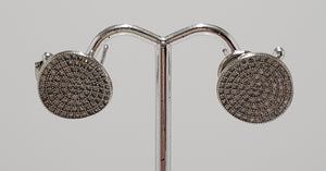 Sterling Silver Pave Earrings