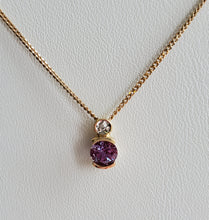 Load image into Gallery viewer, 14k Yellow Gold Synthetic Alexandrite and Diamond
