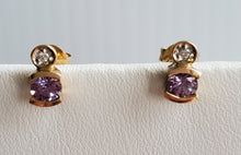 Load image into Gallery viewer, 14k Yellow Gold Synthetic Alexandrite and Diamond
