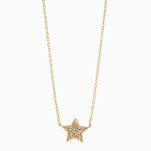 Hillberg and Berk Star Sparkle Short Pendant Necklace