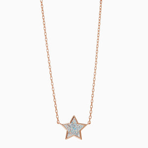 Hillberg and Berk Star Sparkle Short Pendant Necklace