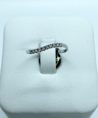 10k Gold and Diamond Curved Band 