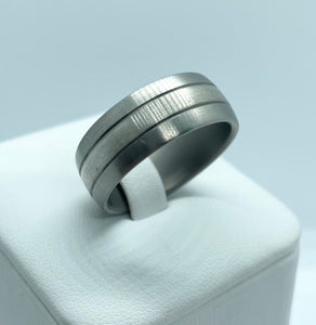 Titanium Band with Sterling Silver Inlay 