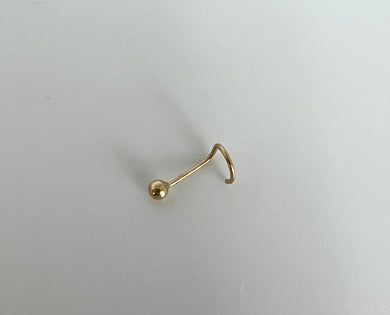 14k  Nose Screw with Ball