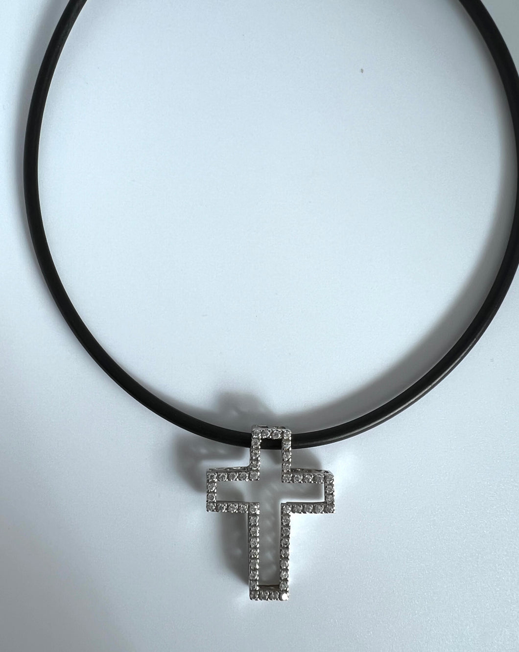 Sterling Silver Crystal Cross Necklace
